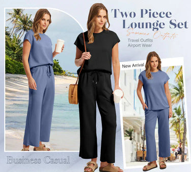 2025 New Women's Sleeveless Top & Wide-Leg Pants 2-Piece Set